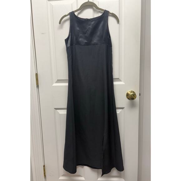 Vintage Perry Ellis Black Dress Empire Waist Sleeveless Maxi Women's 10 Classic - Picture 1 of 7